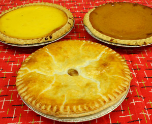 Custard, Pumpkin, and Apple Pies